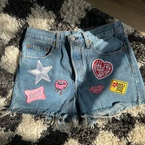 levis shorts with patches